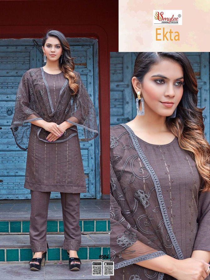 Smylee Ekta Fancy Ethnic Wear Heavy Rayon Ready Made Collection